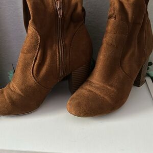 Brown heeled boots
